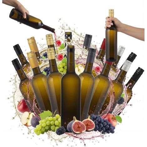35 botellas de vidrio para aceite de oliva para vino de 750 ml con tapón de rosca para aceite de oliva de vino de 0,75 L (1/5)