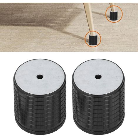 Rehausseur/socle réglable pour pieds de table, tables basses, canapés et chaises. Hauteur réglable : 43-75 mm. Noir brillant. (1/5)