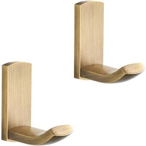 2 patères, patère porte-serviettes et patère à peignoir, structure murale en laiton, convient pour salle de bain de style rétro (1/4)