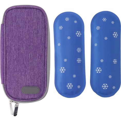Étui isotherme pour insuline avec 2 blocs réfrigérants, sac isotherme portable pour usage médical, idéal pour les voyages en extérieur (type 1). (1/5)