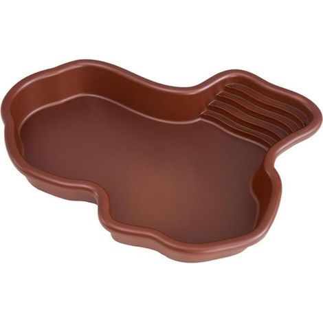 Plat d\'alimentation pour Tortues Reptiles - Piscine avec Rampe et Plateforme - ABS Vert Rectangulaire (1/4)