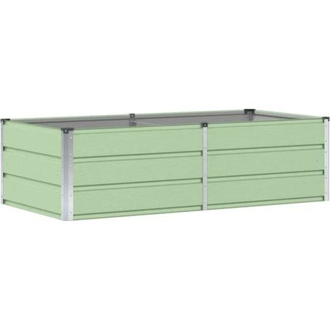 Pot de fleurs vert, 160 x 80 x 45 cm, acier.
