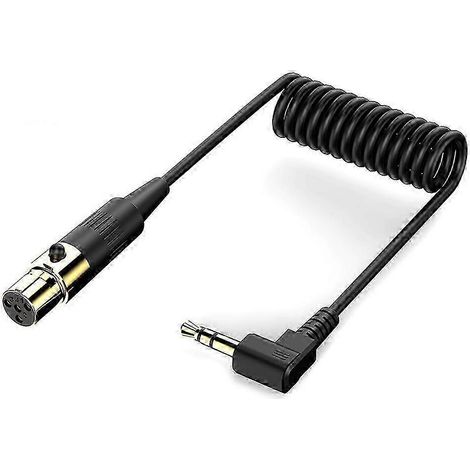 Câble adaptateur d'extension à ressort pour table de mixage, jack stéréo mâle 3,5 mm vers XLR femelle 4 broches, longueur : 0,5 mètre (1/4)
