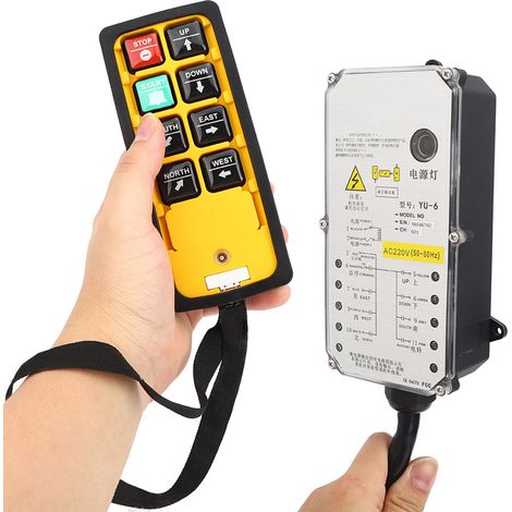 Télécommande pour palan électrique industriel à poignée unique, étanche à 3 niveaux de protection, YU-6AAC220V (1/5)
