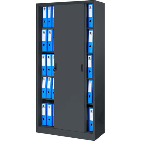 Schiebetürenschrank KUBA, 900 x 1850 x 400 mm, Anthrazit
