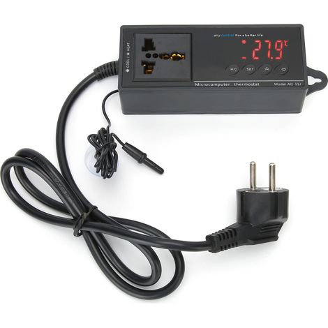 Thermostat numérique régulateur de température pour incubateur reptile serre aquarium prise EU 220V (1/5)
