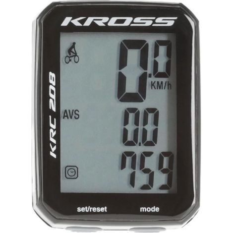 Kross KRC 208 – compteur de vélo filaire avec 8 fonctions, grand écran, rétroéclairage et mise en marche/arrêt automatique (1/5)