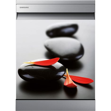 Stickers Lave vaisselle - Galets - 60x60 cm - Adhésif BRILLANT (1/2)