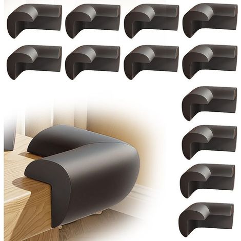 Lot de 12 Protection Angle Meuble,Protege Coin Meuble en Mousse,pour Meubles de Déménagement Cadres,Protégez Les Coins de La Table pour éviter Les Chocs(Noir) (1/5)