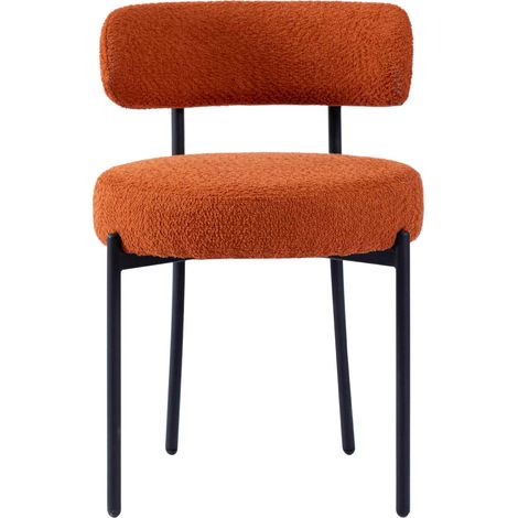 Chaises de salle à manger lot de 2, chaises rembourrées orange, dimensions 65,00×40,00×12,00 cm (1/5)