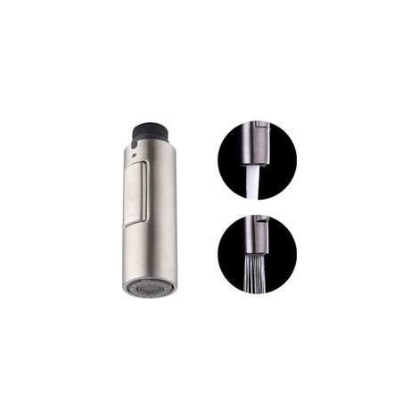 Boquilla de repuesto para grifo de cocina, cabezal universal extraíble G1/2, plata cepillada, acero inoxidable SUS304.