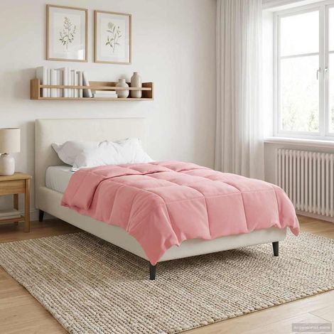 Ganzjahresbettdecke Gepolstert Rosa 155 x 200 cm Mikrofaser