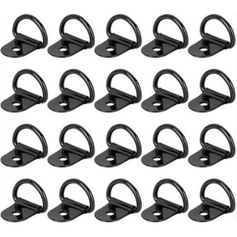 20 Pièces Anneaux D'Arrimage à Anneau en D, Traction Anneaux Arrimage, Anneau d'Arrimage, pour Remorques, Voitures, Camions, Kayaks, Outils Électriques, Arrimage de Charge 36x25mm Noir (1/4)