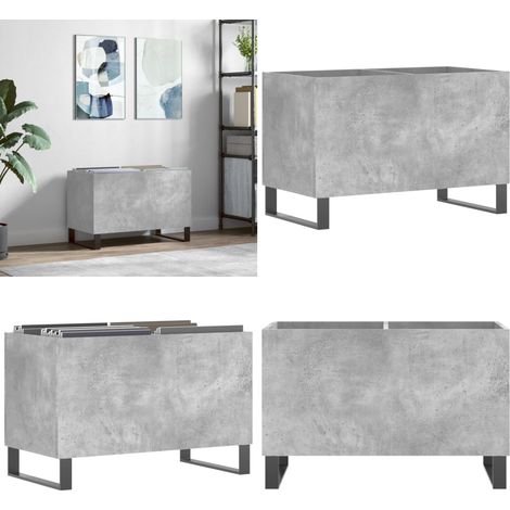 Mobile Porta Dischi Grigio Cemento 74,5x38x48 Legno Multistrato - Mobile per dischi - Ripostiglio dischi