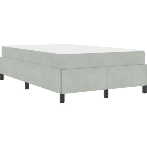 Estructura de cama Blanco y Gris claro 120 x 190 cm Terciopelo vidaXL (1/5)