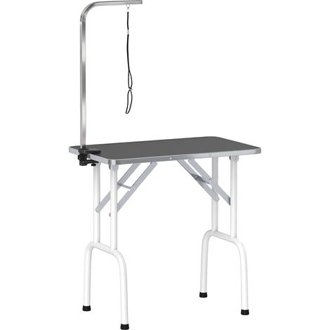 Mesa de aseo para perros, patas de acero plegables, superficie antideslizante