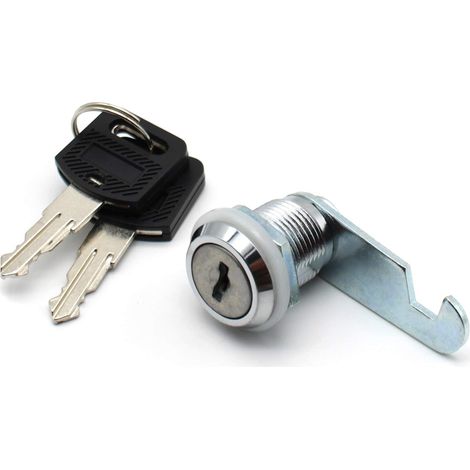 Serrure à came, accessoire de remplacement de serrure de boîte à outils pour appareillage électrique, boîte de distribution, boîte à outils, etc. (argent avec clé)