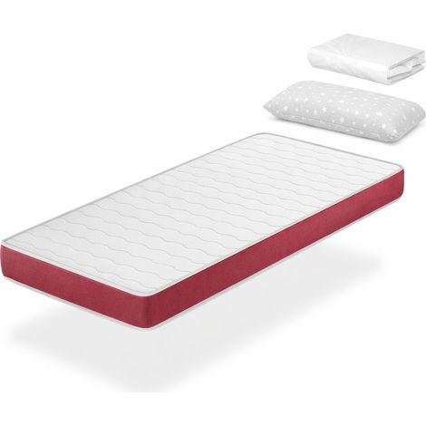 Set Schaumstoffmatratze 80x180 cm VELVET DREAMDI mit Matratzenschoner und Kissen 70x35cm (1/5)