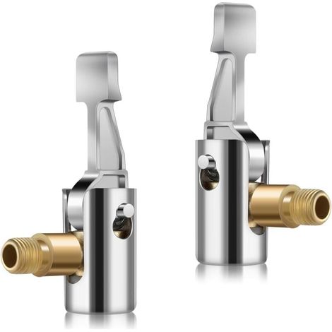 2 Pièces Embout gonflage Pneu Voiture,Embout Pompe Velo,Valve Pneu Voiture Embout gonflage Ballon Embout Gonfleur Compresseur Air Pompe Velo Valve Pneu Voiture Adaptateur Clip De en Laiton (1/4)