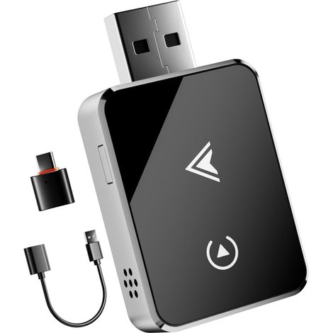 2-in-1 Wireless-Adapter für CarPlay & Android Auto – Verbesserte Version 2025, USB/Type-C-Stecker, schnelle und stabile Verbindung ohne Latenz, kompatibel mit iOS 10+ und Android 11+ (1/5)