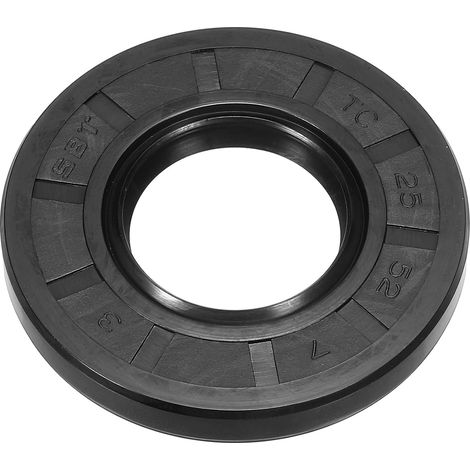 Oil Seal, 25mm x 52mm x 7mm Nitrile Rubber Cover Double Lip Spring Loaded TC Oil Shaft Seal for Bearing Shaft, Black (1/5)