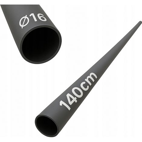Tube en acier - 140 cm - Ø 16 mm - Noir - Résistant - Design élégant - Idéal pour garde-corps