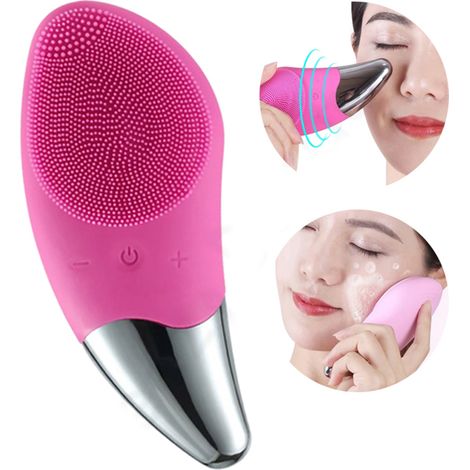 Brosse de massage facial électrique ultrasonique rechargeable en silicone (1/5)