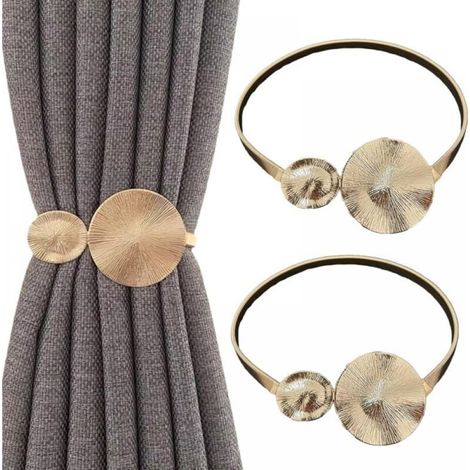 Modern Gold Metal Curtain Tiebacks - Living Room Bedroom Interior Accessories (Lotus Leaf) (1/4)