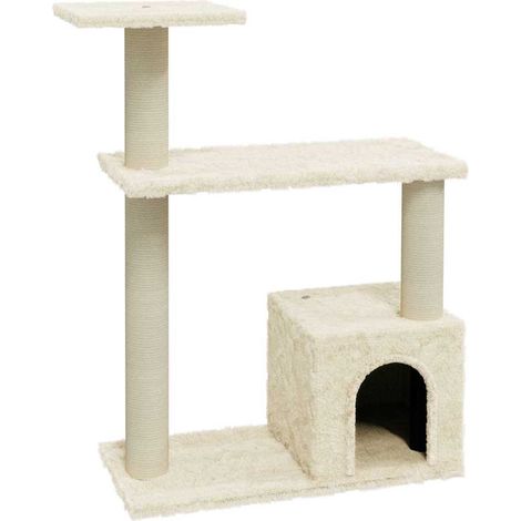 vidaXL Albero per Gatti con Tiragraffi in Sisal Crema 70 cm
