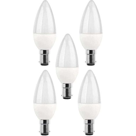Lot de 5 ampoules 5w LED B15, équivalent à une ampoule à incandescence de 25 W, 270 lm, lumière du jour 3000 K, C35 SBC B15 à petit culot à baïonnette [Classe énergétique A+] (1/4)