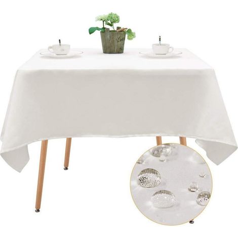 Nappe Perlweiß 140x140 cm déperlante aspect satin