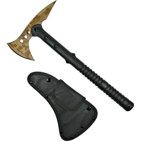 Hache de survie, coupe-bordures, autodéfense, camouflage désert, 39 cm (1/5)