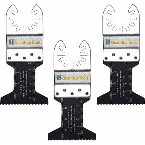 Lot d'accessoires pour outil multifonction - 3 pièces - universel pour outils multifonctions oscillants - bois, plaque de platre, plastique, métal (1/5)