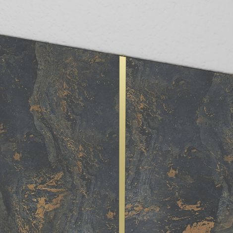 Perfil de unión en H de Aluminio Acabado Oro Cepillado para Paneles Murales - 20x5x2100 mm (1/5)