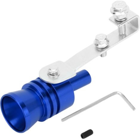 Sifflet d'échappement turbo avec pot d'échappement, silencieux arrière pour voiture et moto, en aluminium, 1 pièce Bleu L (1/5)