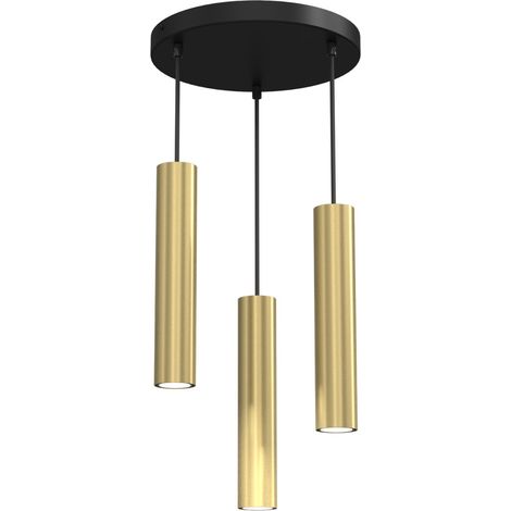 Suspension ronde Ø30 laiton noir 3xGU10 Raito Luminex