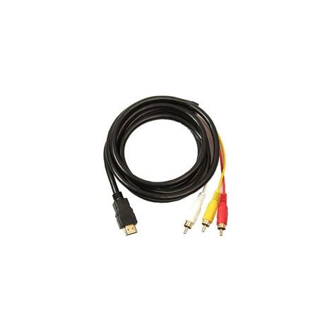 Câble HDMI vers RCA 1,5m – Connecteurs plaqués or 24 carats – Résolutions jusqu'à 1080p – Émetteur de signal pour appareils HDMI (1/4)
