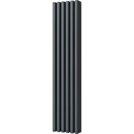 Temple - Anthracite Vertical Square Tube Column Radiator H1800mm x W390mm