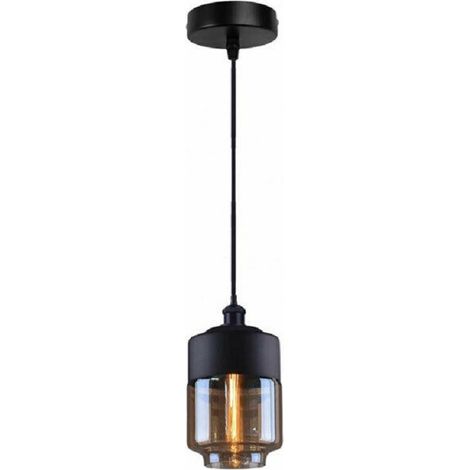 Trade Shop - Vintage Suspension-Kronleuchter-Decke E27-Angriff schwarz Bernstein LP-14 - (1/5)