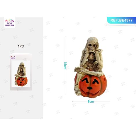 Zucca decorativa Halloween con teschio PartyGo