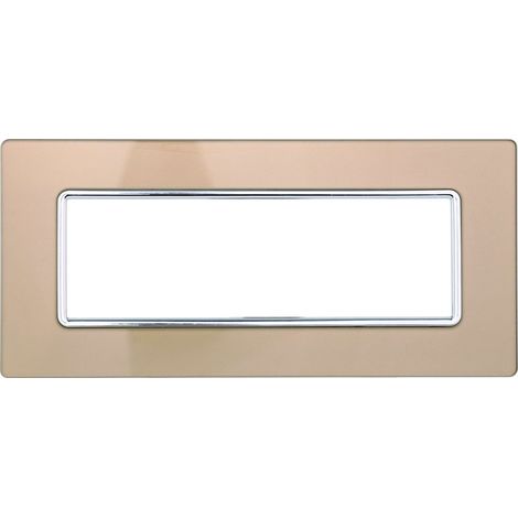 Kompatible Abdeckrahmen Bticino Matix 6 module Glas Gold Farbe (1/2)