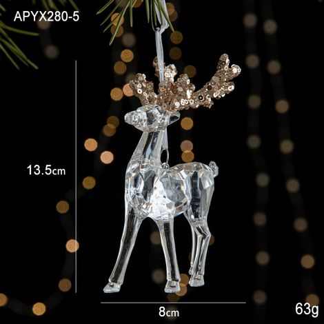 Suspensions de Noël en acrylique transparent à paillettes, ornements flocon de neige pour sapin, décoration festive pour maison, vitrine, fête et ambiance hivernale (1/4)