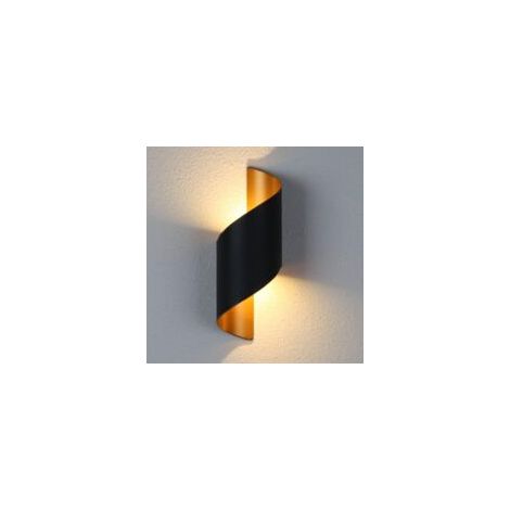 Schwarze Aluminium-Wandleuchte, 2,5 W – 3000 K Farbtemperatur – IP65 wasserdicht – Spiraldesign für Wohnzimmer und Eingangsbereich