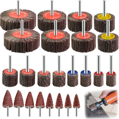 24 Pcs 80 Grit Sanding Discs, Flap Polishing Discs for Grinder, Abrasive Paper Flap Wheel with 6 mm Rod, Sanding Tools for Polishing, Rust (1/5)