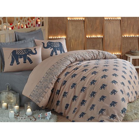 Funda nórdica, funda nórdica, ropa de cama Set Azul Beige