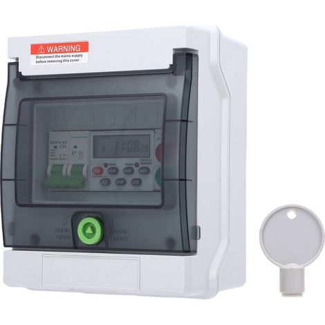 Ortviai Boîtier de distribution étanche IP66 avec minuterie programmable pour éclairage extérieur, pompes et générateurs