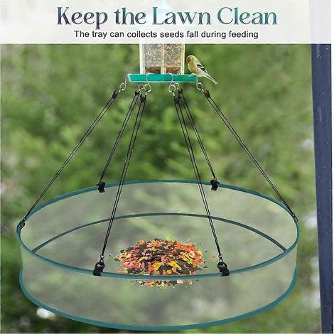Collecteur de nourriture pour oiseaux de 60 cm (24 pouces) pour plateformes d'alimentation suspendues, avec supports réglables, adapté à une utilisation en extérieur.-AquaForge (1/5)