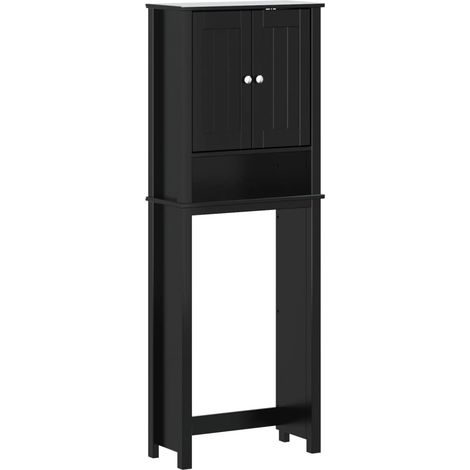 Over-the-Toilet Storage BERG Black 60x27x164.5 cm Solid Wood vidaXL