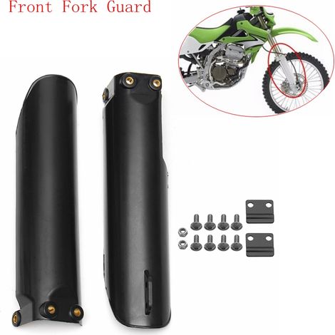 Black Universal Motorcycle Front Fork Leg Guards Protective Covers 140cc 160cc Pitbike (1/5)