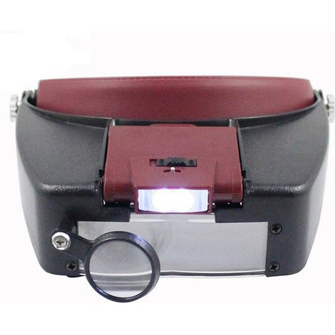 Loupe frontale de type casque avec éclairage LED, miroir grossissant de lecture et d'entretien (1/5)